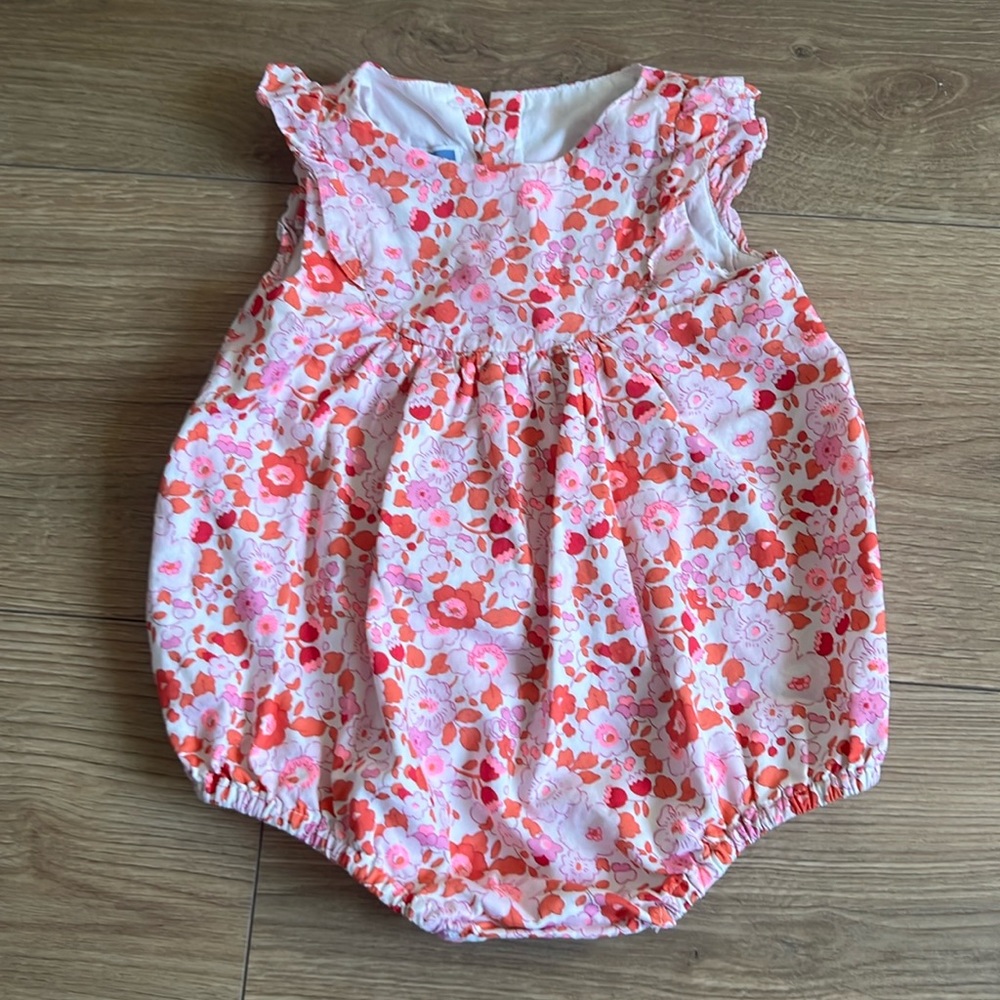 Jacadi baby girl jumper onesie 6-12m liberty fabric